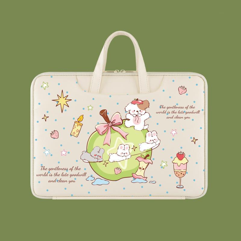 Cute Cartoon Animal Laptop Handbag Waterproof Shockproof Notebook Sleeve Bag Fits 13.3-16 Inch Carry Bag Attach To Luggage