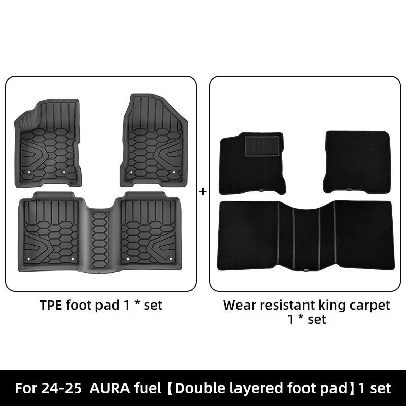 Waterproof TPE Floor Mats for 2024-2025 Lada AURA, eco-friendly and custom-fit for each model.