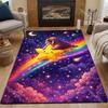 1PC Walrus rides star across rainbow sky Print Carpet for Living Room Bedroom Sofa Home Decor Rus Non-slip Floor Mat Luxury Gift