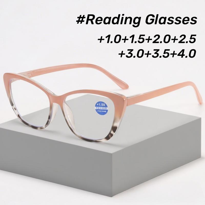 Women's New Fashion Cat-eye Large Frame Presbyopia Glasses Neutral Fashion Anti-blue Light High Definition Reading Glasses