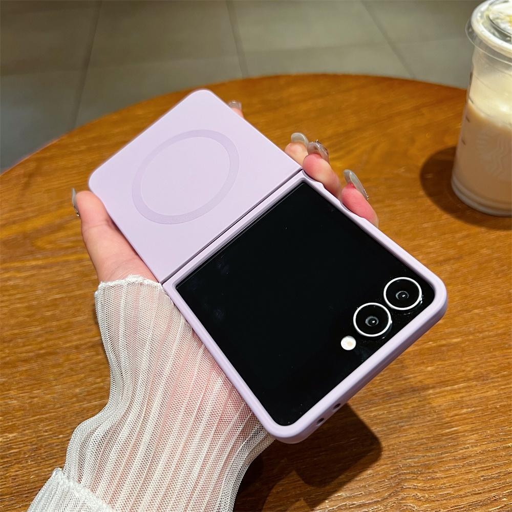 Liquid Silicone Soft Magnetic Phone Case for Samsung Galaxy Z Flip 7 FE 6 5 4 3 5G Wireless Charging Shockproof Protection Cover