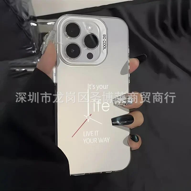 Simple English Applicable Apple 15 Color Silver iPhone14Pro Creative 11promax Matte 16 Protective Case 17
