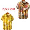 Summer Fashion Anime Cartoon Animal Cat Printing Shirt Hawaiian Beach Vacation Clothing Men's Street Style Shirt Daily Men's and Women's Shirt