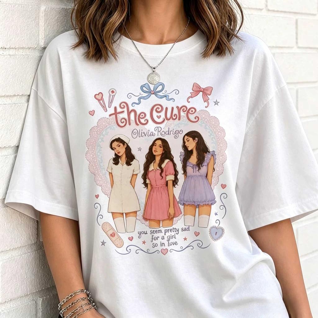 Summer Hot Sale Olivia The Cure Shirt Unraveled Tour 2026 T-shirt Y2K Men Women Cotton Gothic Round T-shirt Breathable and Comfortable Clothes