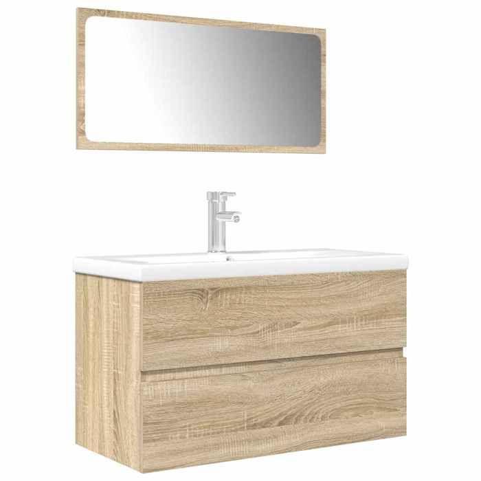 VidaXL Ensemble De Meubles De Salle De Bain 3 Pcs Chêne Sonoma 3325043