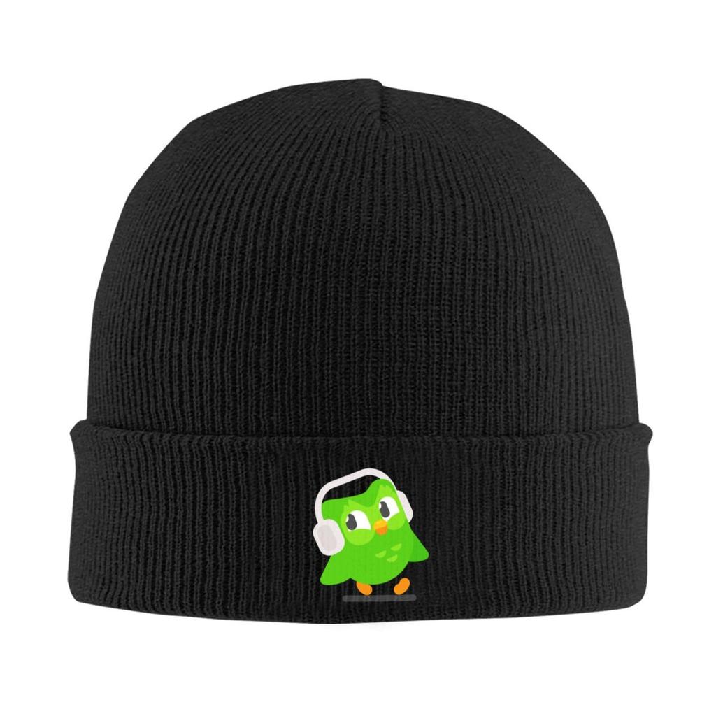 Duolingo Owl Duo Warm Knitted Cap Winter Knit Bonnet Hat Skullies Beanies Hip Hop Caps for Unisex