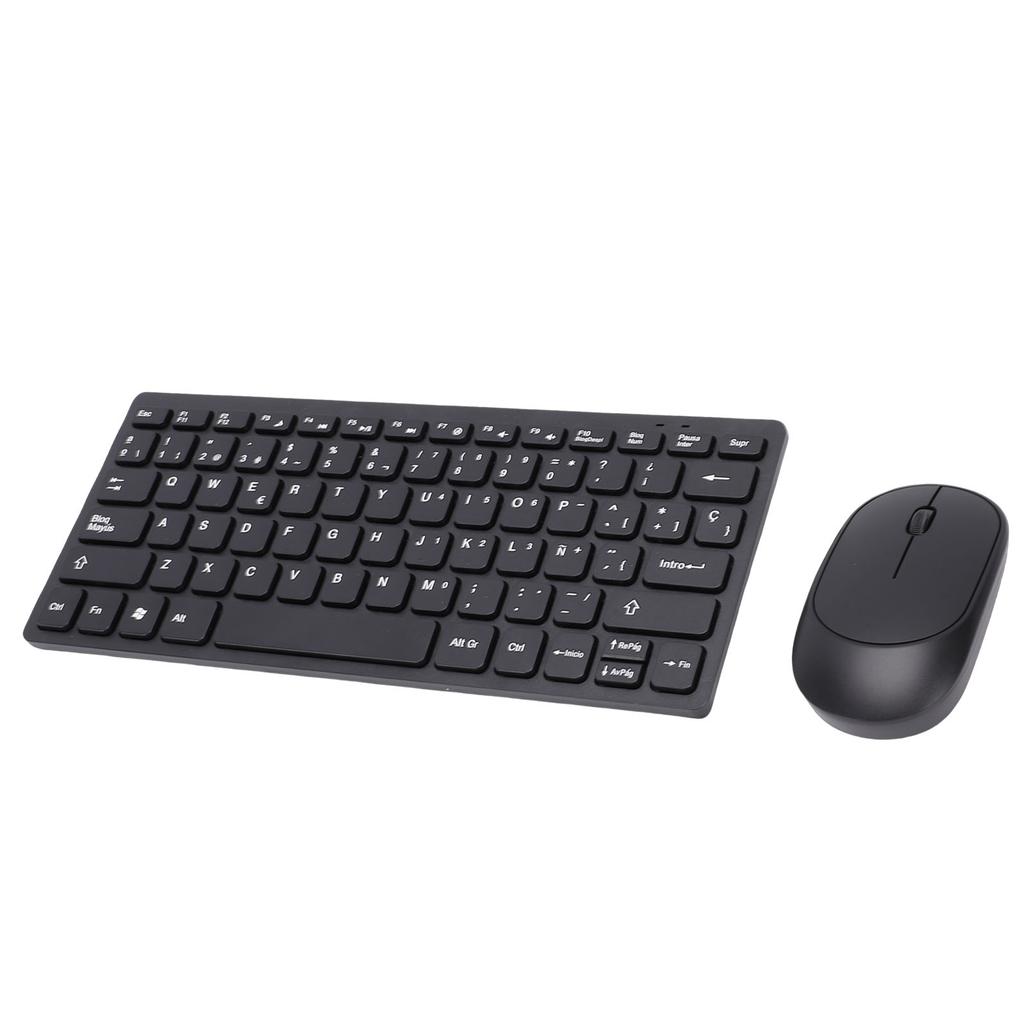 Spanish Wireless Keyboard 78 Keys Keyboard and Mouse for PC Laptop Thin and Lightweight