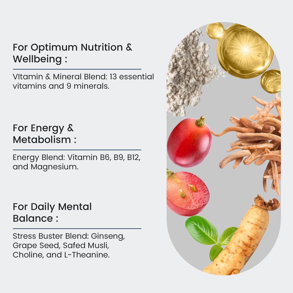 Neuherbs Multivitamin For Men Dietary Supplement Tablets For Daily Energy Immunity Strength And Stamina 60 Count Pack Of 1
