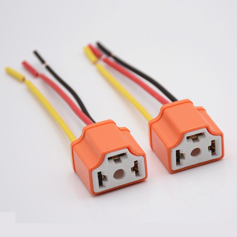 

2 шт. H4 автомобильный патрон для лампы фары 3-отверстия керамический провод проводка лампочка дальнего света гнездо штекер автомобильные аксессуары для освещения оранжевый