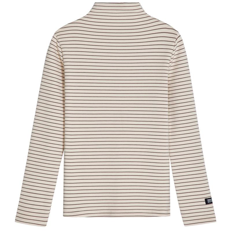 Tričko Ženy Móda s dlouhým rukávem Košile Elastické Ropa De Mujer Rolák Pruhované Tričko Teplé topy Základní trička