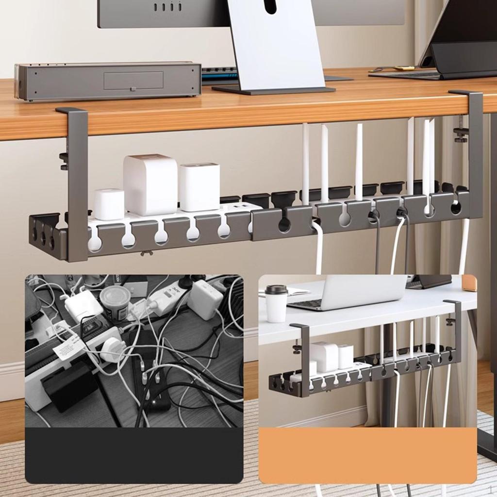 under Desk Cable Management Organizer Power Strip Storage Raceway Wire Rack