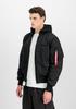 Winter Jacket Alpha Industries MA-1 ZH Back Print (128113) Zip Hood Back Print Bomber Jacket Black White