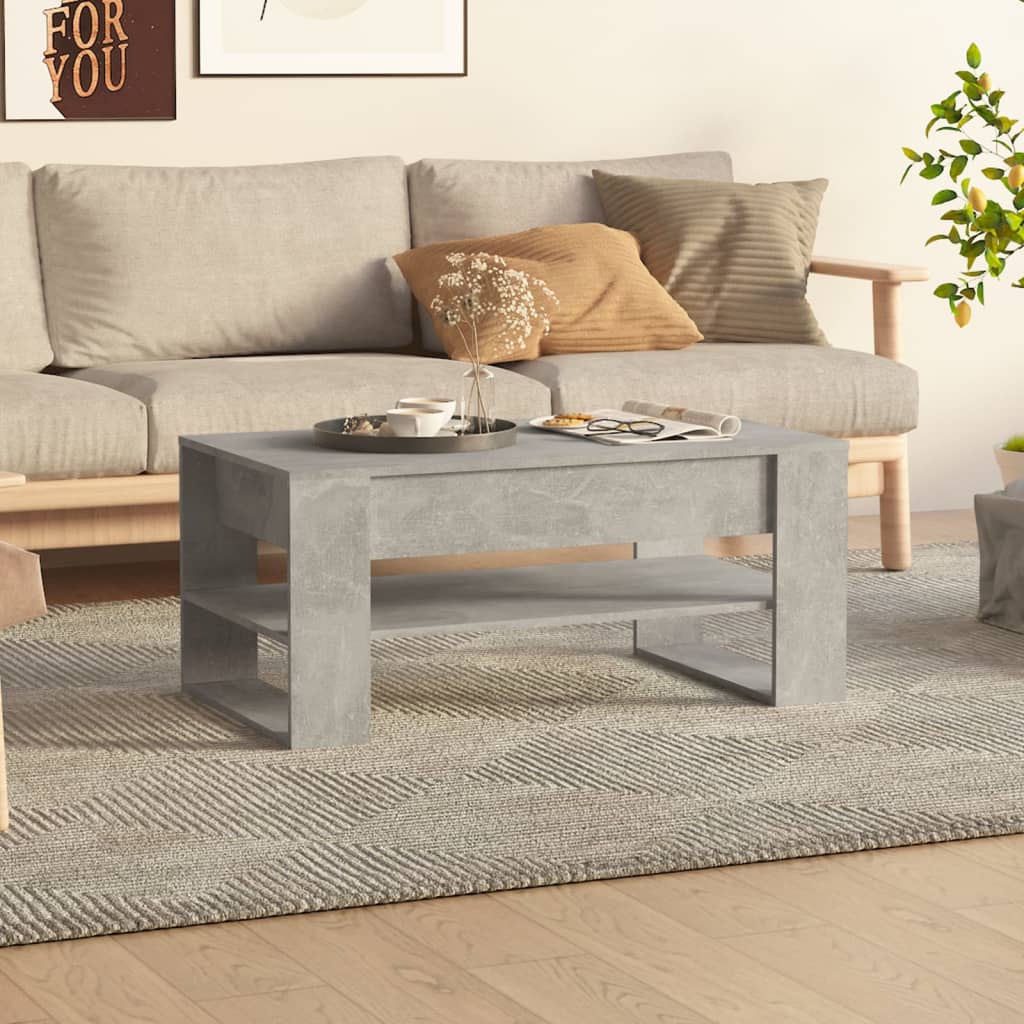 Vidaxl Stolik Kawowy, Betonowy, 102X55X45 Cm, Materiał Drewnopochodny