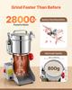 Electric Grain Mill Grinder, 800g Commercial Spice Grinders, High Speed 2100W Stainless Steel Pulverizer Powder Machine, for Dry Grains, Spices,