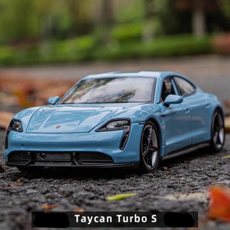 Welly 1/24 Porsche Taycan Turbo S Alloy Sports Car Model Diecasts Metal New Energy Vehicles Car Model Simulation Kids Toys Gifts