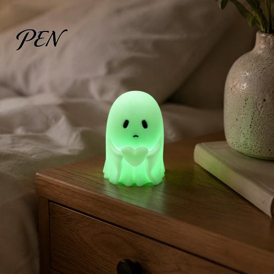 Small Flat Surface Decor Halloween Ghost Figurine, 3D Printed Cute Rock Statue, Mini Sculpture Funny Coffee Table Centerpieces Shelf Mantel Ornaments