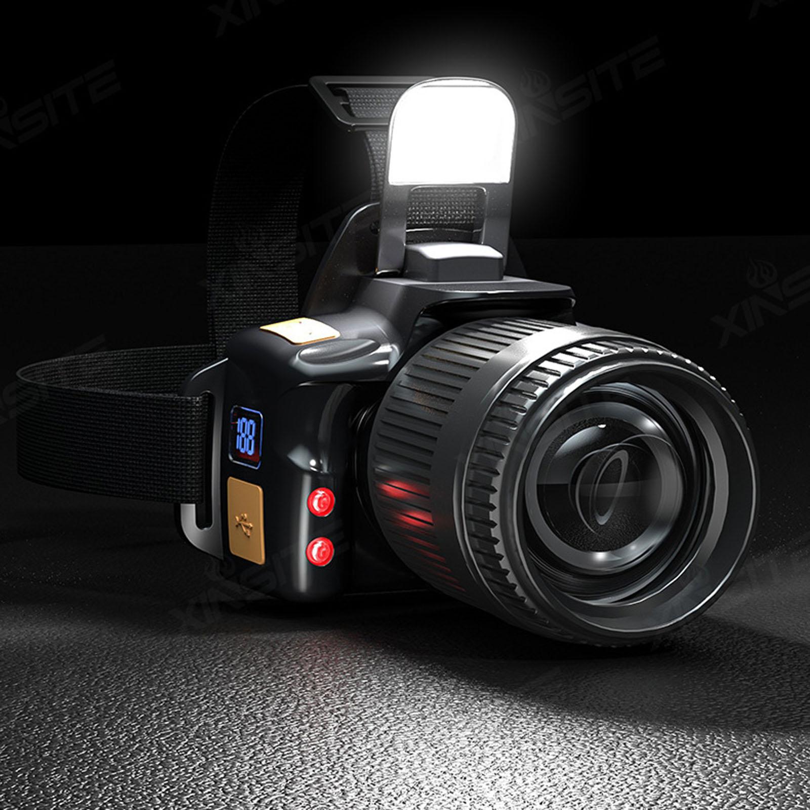 

Outdoor High-Intensity Intelligent Headlamp, Multi-Functional Head-Mounted Lamp for Night Fishing, Cave Exploration & Mining One Size чорний