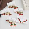 Strawberry Cherry Titanium Steel Earring Set – Korean Style Versatile Fruit Series for Women