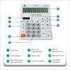 Desktop Calculator 12 Digit Large and LCD Display Big Button Calculators Solar Power and Battery