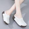Ladies Platform Loafers Casual Elegant Leather Sandals Clog Slippers Backless Mules Women Thick Sole Height Increase Shake Shoe