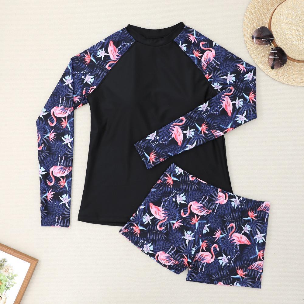 

Європейські та американські боксери Сплісований роздільний купальник Жіночий спортивний з довгим рукавом З принтом Сексуальний купальник для серфінгу XXL