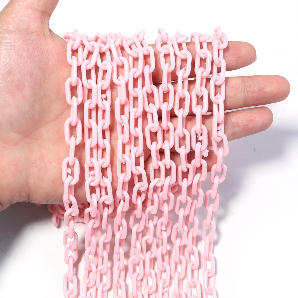 

10pcs/lot Acrylic Square Chains Colorful Jewelry Connector Link Tail Chains For DIY Bracelet Necklace Phone Chain Accessories розовый