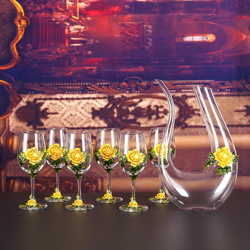 Goblet Red Wine Glass Set Crystal Glass Goblet Wine Decanter Flagon Wine Dispenser Barware Bar Sets Wine Set Exquisite Gifts