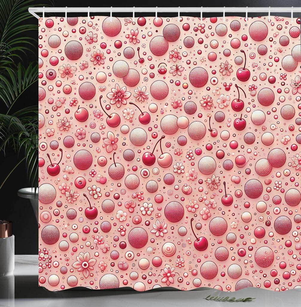 Colorful Shower Curtain, Oriental Boho Flourishing Mandala Flower and Aquarelle Look Hues Print, Cloth Fabric Bathroom Decor Set