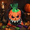 Halloween Candy Bag Pumpkin Ghost Tote Bag, Trick or Treat with Thick Cotton Double Side Print, Sturdy Reusable Party Favor Gift for Kids Durable Or