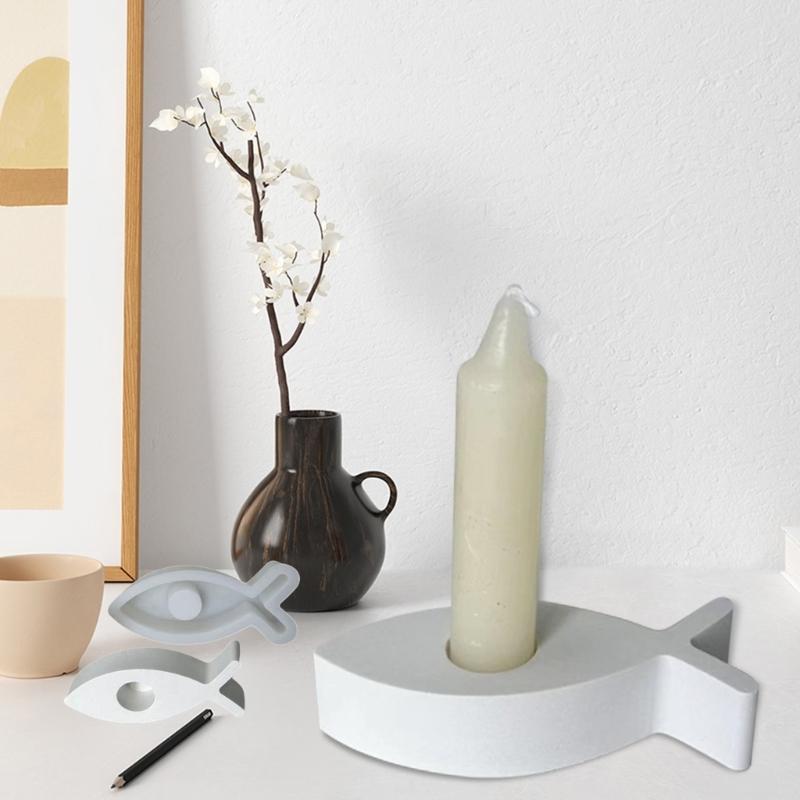 Candle Stick Holder Silicone Mold 3D Fish Resin Mold Candle Holder Silicone Resin Mold Cute Silicone Candle Holder Mold
