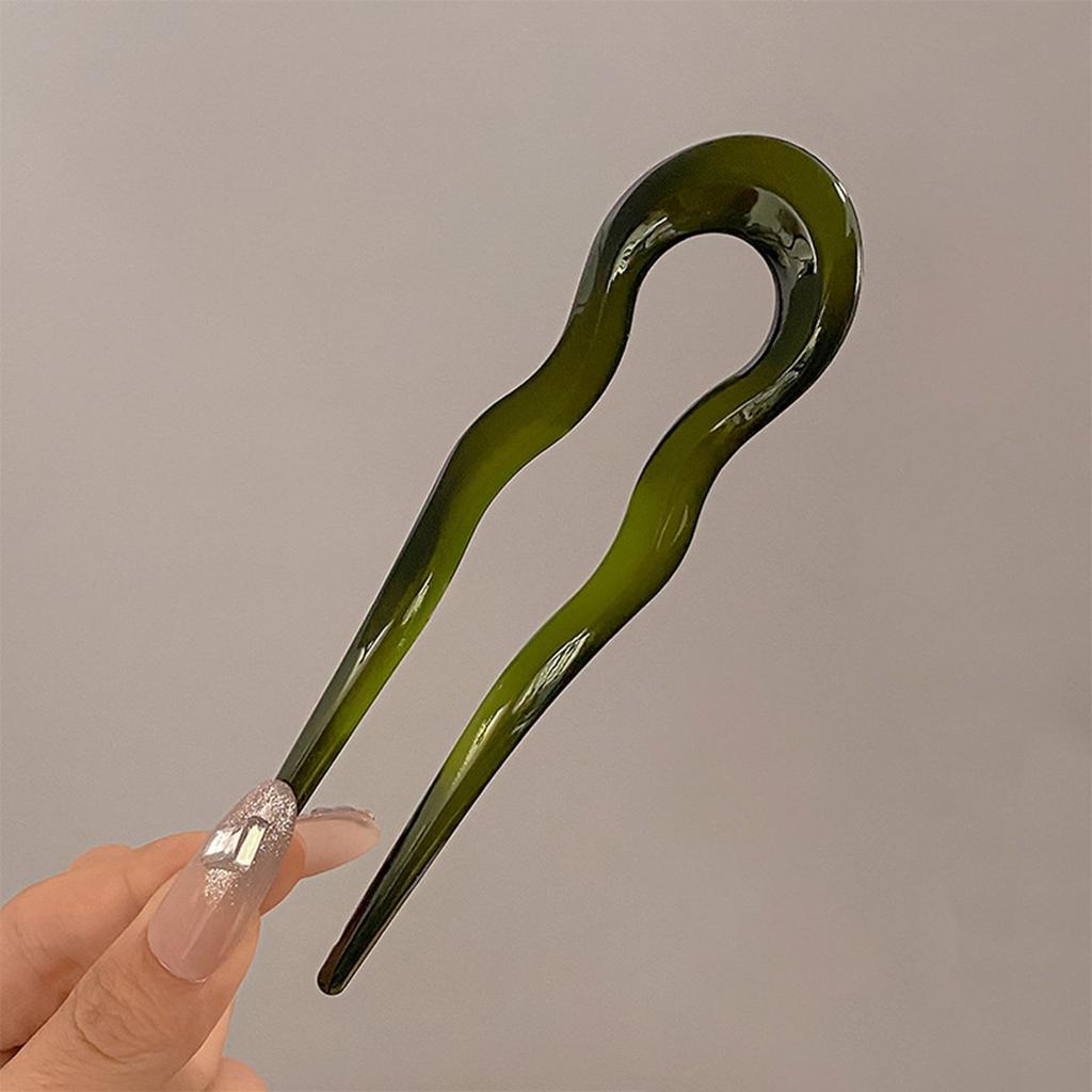 Wellenförmiger U-förmiger Haarstab für stilvolle Frisuren Elegante 2-zinkige Hochstecknadel für Frauen Mädchen Handgefertigte Kopfschmuck-Accessoires