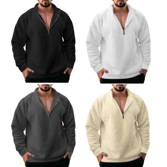 Felpa Coralina Tinta Unita Da Uomo – Tramas - Foto 4