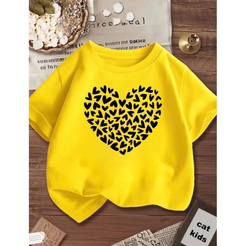 

Blusinha Infantil Juvenil Menina 100% Algodão Coração Multiplo 100cm жёлтый