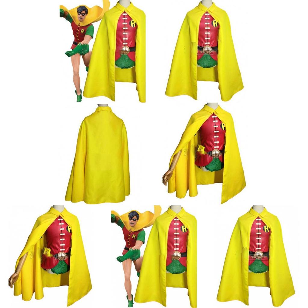 Costume Cosplay di Robin dei Teen Titans in Mistura di Poliestere per Halloween, Spettacoli Teatrali, Adulti
