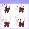 Schoolgirl Style Red Bow Tie For Girls With Striped Design And Decorative Collar Accessory