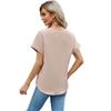 Summer New Women's Short Sleeve Shirt T-shirt Ice Silk Zou Comfortable V-neck Cardigan Top S-2XL