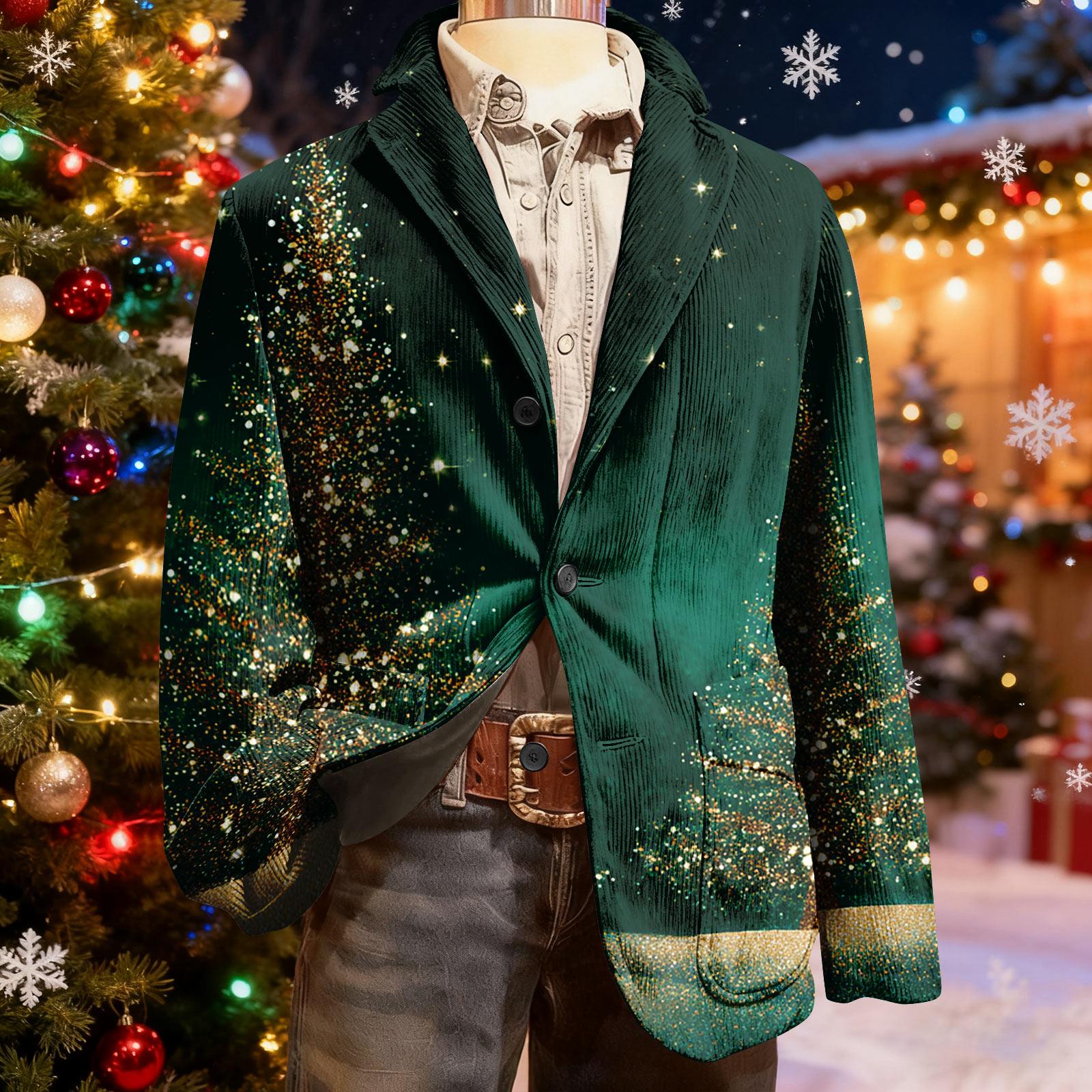 

Мужской уродливый рождественский вельветовый теплый карманный пиджак-кардиган, мужской повседневный костюм M