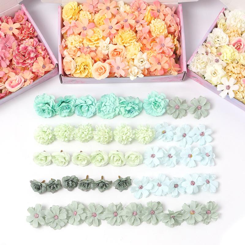 7/16Pcs Artificial Flowers Silk Fake Flower Head for Home Decor Wedding Marriage Decoration DIY Garland Gift Craft Accessories