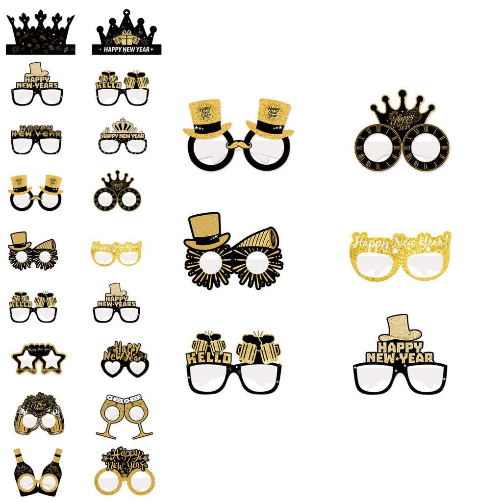 New Year Party 3d Paper Glasses Hat Photo Prop For Festive Decorations