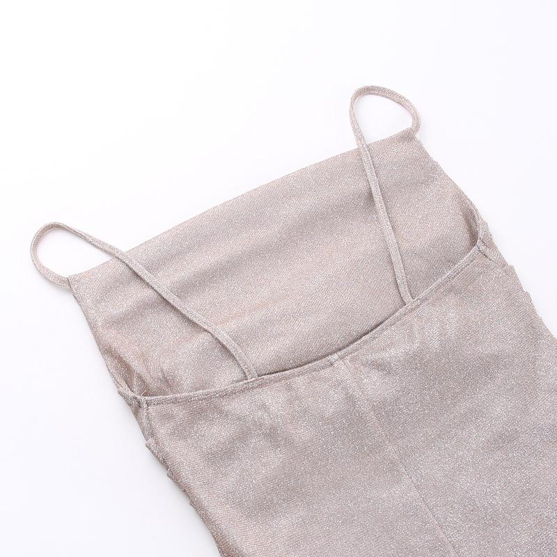 Dam Eleganta Långklänningar Vår Ny Enfärgad Slim Sexig Het Hjärtformad Halter Spagetti Glitter Balklänningar