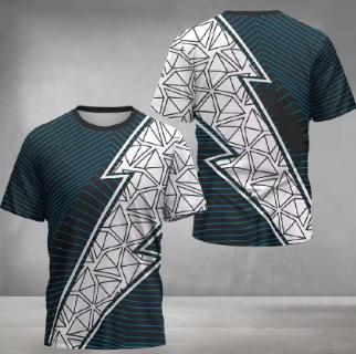 Fashion 3D Printing Fitness T-shirt Men's Outdoor Running Badminton Sports Men's T-shirt Casual Loose Top