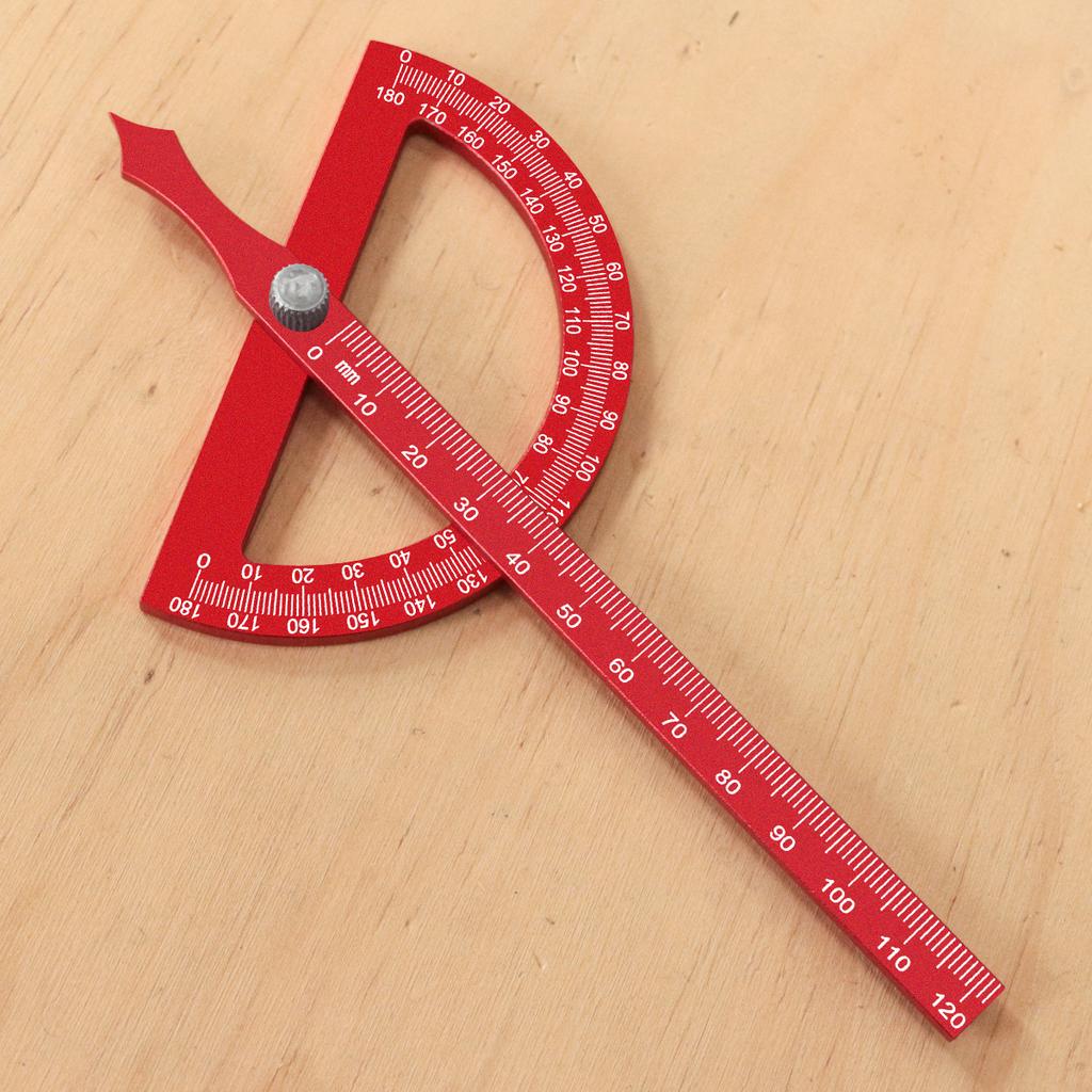 Aluminum Alloy Protractor Angle Marking Ruler, Multifunctional Protractor Woodworking Ruler for High-precision Angle Measurement