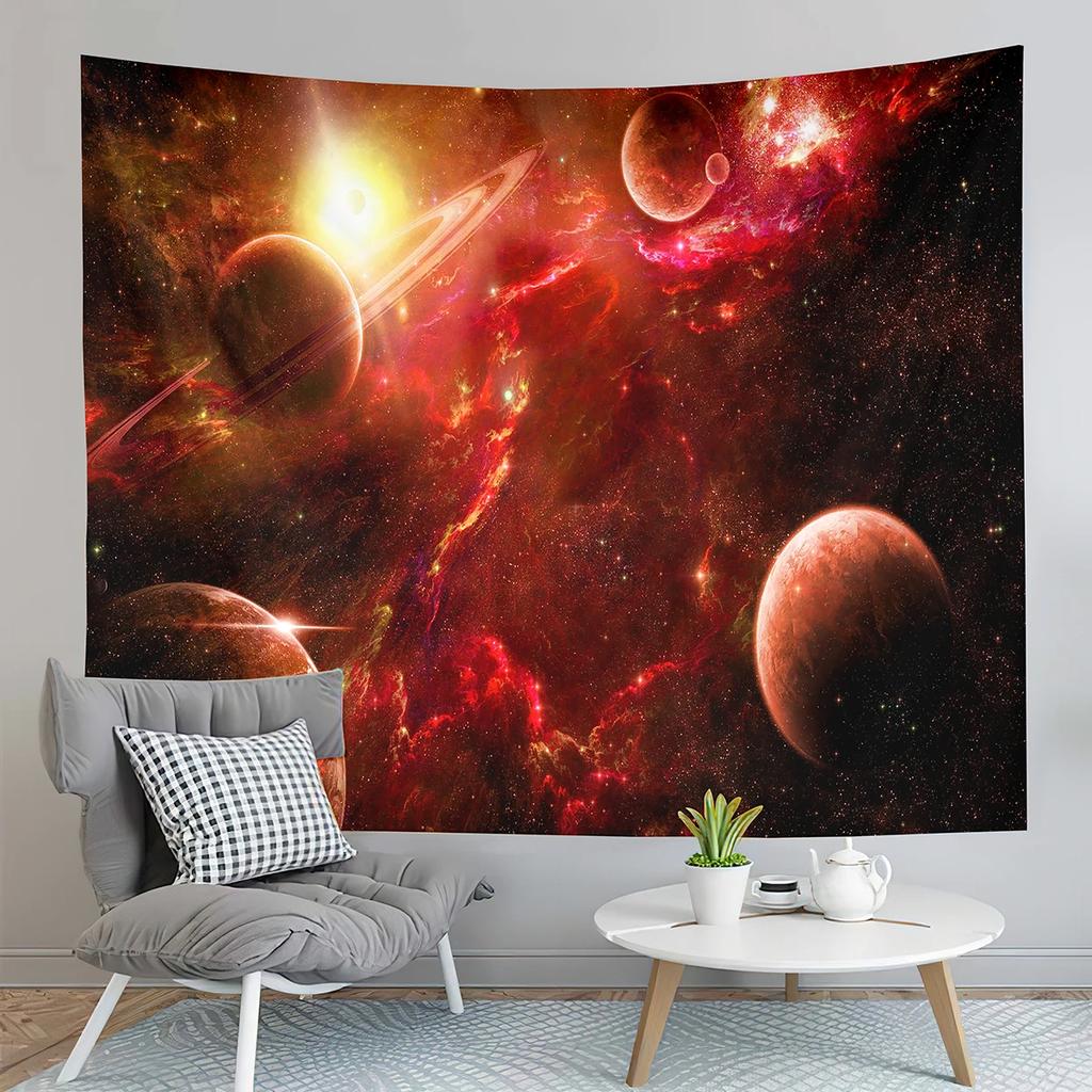 Fantasy Galaxy Tapestry Universe Outer Space Earth Landscape Tapestry Wall Hanging Decor Tapestries Bedroom Living Room Dorm