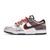 Dunk Vintage Trend Revival Leather Cushioning, Wear Resistant Low Top Skateboard Shoes Unisex White Brown HF5441-100(Team63-)