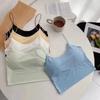 Nahtloses Damen-Tanktop aus Eis-Seide mit Brustpolstern - Bandeau im koreanischen Stil