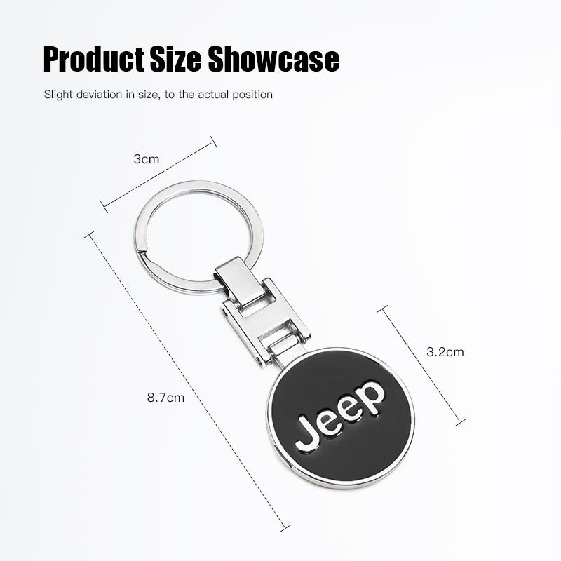 För Jeep Zinklegering Bil Logotyp Nyckelring Metall Nyckelring Auto Tillbehör För Jeep Grand Cherokee Wrangler JK Gladiator Compass R