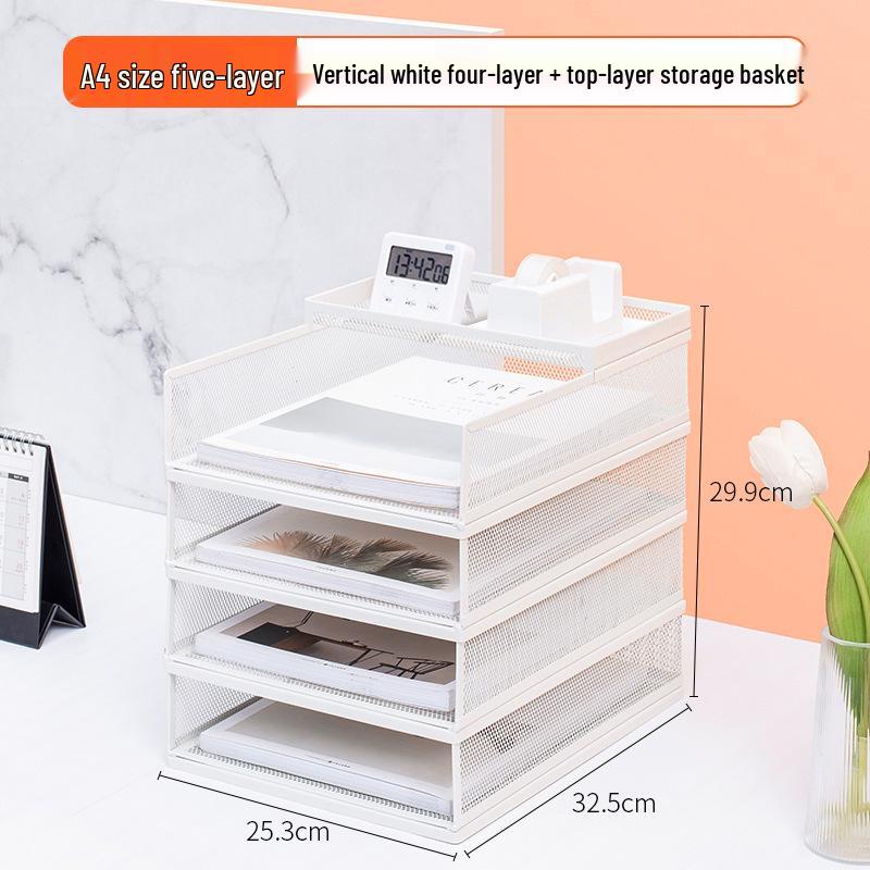 A3A4 Metal File Holder & Multi-layer Office Storage Rack