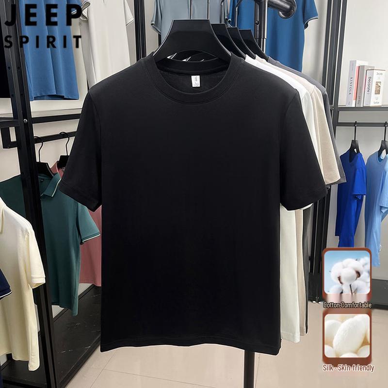 JEEP SPIRIT Men s Summer Lightweight Cotton Blend Round Neck T-Shirt M