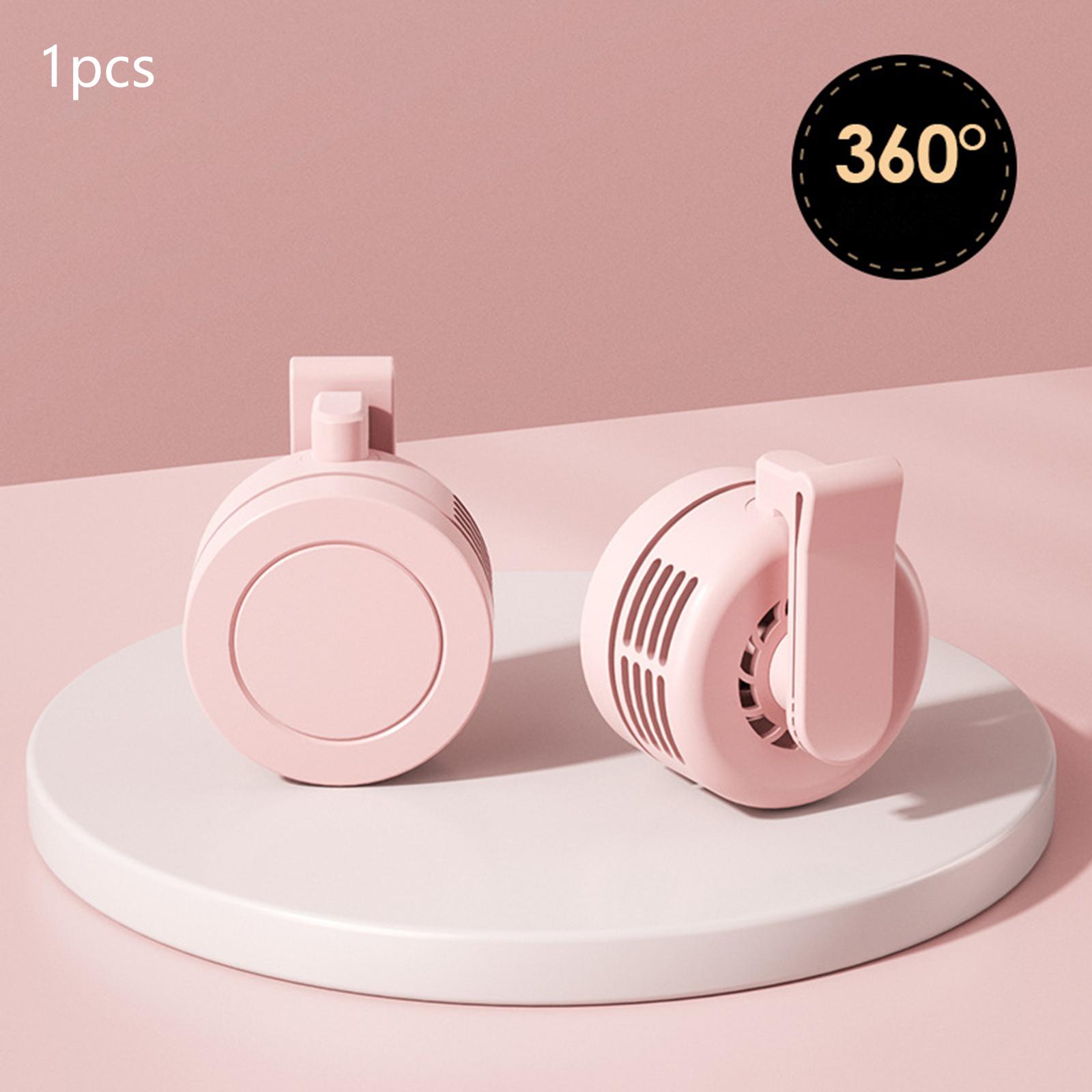 

1 шт. Мини-вентилятор с зажимом для шеи, талии, вентилятор с воздушным охлаждением, USB-вентилятор, наружный офисный настольный вентилятор ZH розовый