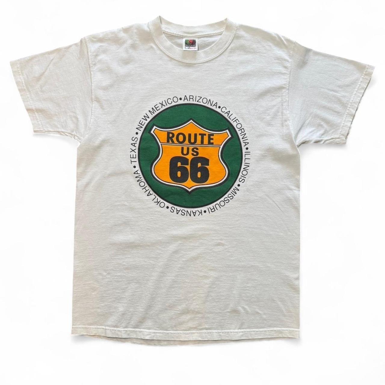 Vintage 90s Y2K Route 66 USA Biker Trucking Highway Road Trip Graphic T-shirt XL